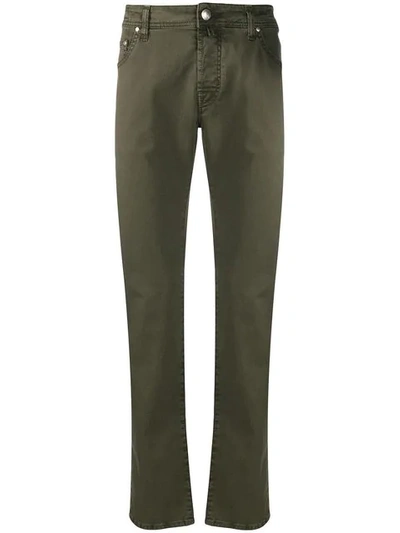Jacob Cohen Straight Leg Chinos In Green