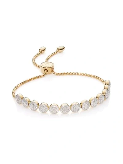 Monica Vinader Fiji Mini Button Chain 13 Beads Diamond Bracelet In Gold