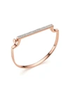 Monica Vinader Rose Gold Vermeil Signature Thin Diamond Bangle