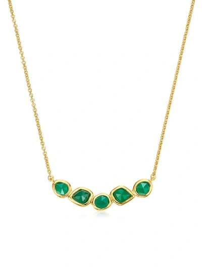 Monica Vinader Siren Mini Nugget Cluster Green Onyx Necklace In Gold