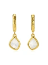 Monica Vinader Siren Mini Nugget Hoop Moonstone Earrings In Gold/ Moonstone