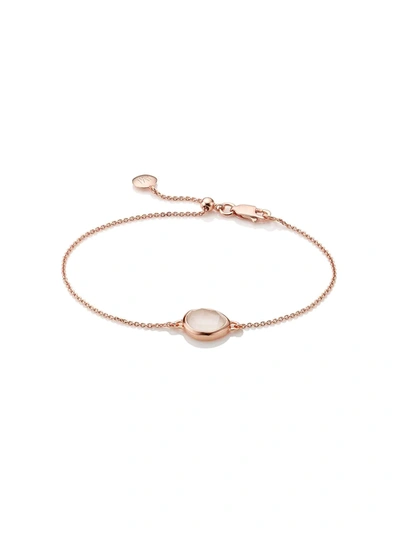 Monica Vinader Siren Fine Chain Rose Quartz Bracelet In Rose Quartz/ Rose Gold