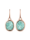 Monica Vinader Siren Wire Amazonite Earrings In Amazonite/rose Gold