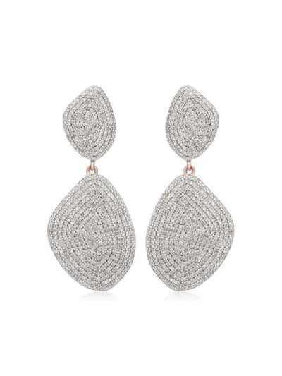 Monica Vinader Nura Double Teardrop 18ct Rose-gold And Diamond Earrings In Rose Gold