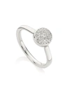 Monica Vinader Fiji Button Diamond Ring In Silver