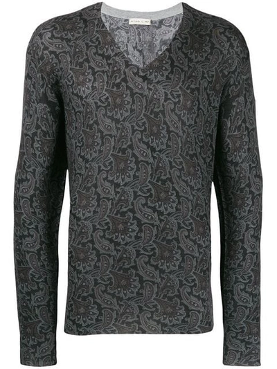 Etro Pullover Mit Paisley-print - Grau In Grey