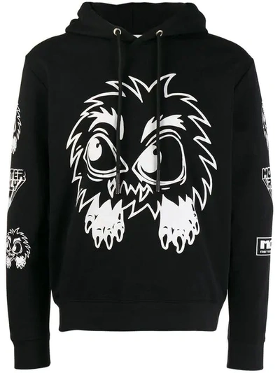 Mcq By Alexander Mcqueen Monster Rally Printed Loopback Cotton-jersey Hoodie In Black