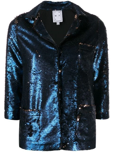 In The Mood For Love Sofia Sequined Blazer In Blue
