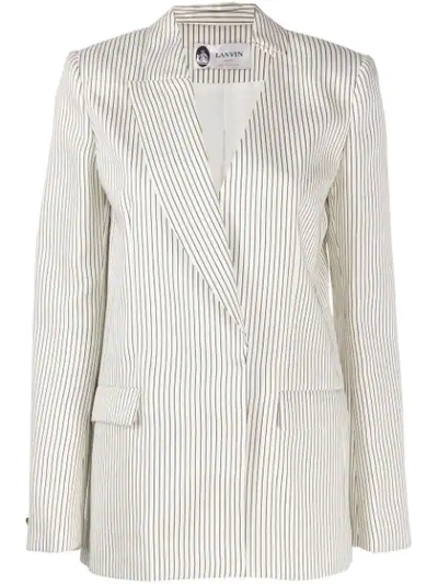 Lanvin Asymmetric Striped Blazer In White