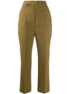 Rick Owens Cropped Bolans Trousers In Brown