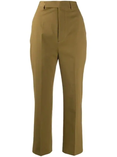 Rick Owens Cropped Bolans Trousers In Brown