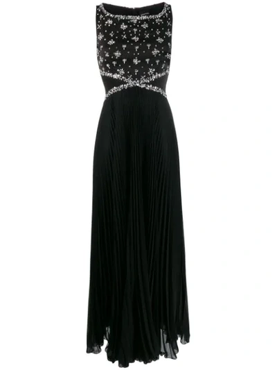 Ermanno Ermanno Embellished Sleeveless Gown In Black