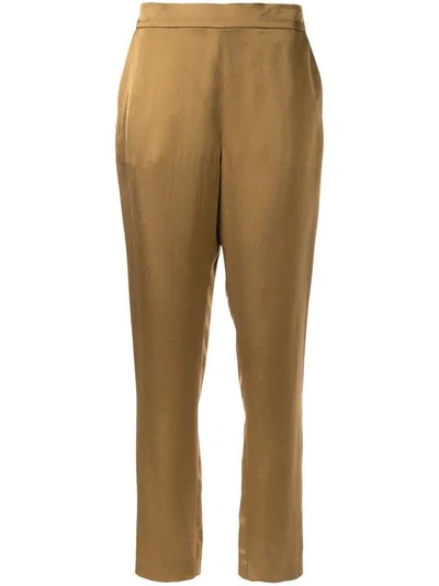 Layeur Slim Fit Trousers In Brown