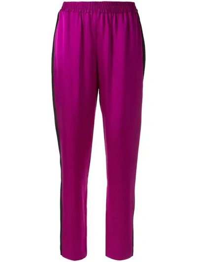 Layeur Elasticated Waist Trousers In Purple