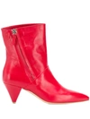 The Seller Pointed Toe Ankle Boots In Red
