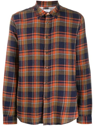 Ps By Paul Smith Checked Shirt In Orange