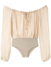 Amir Slama Metallic Bodysuit In Neutrals