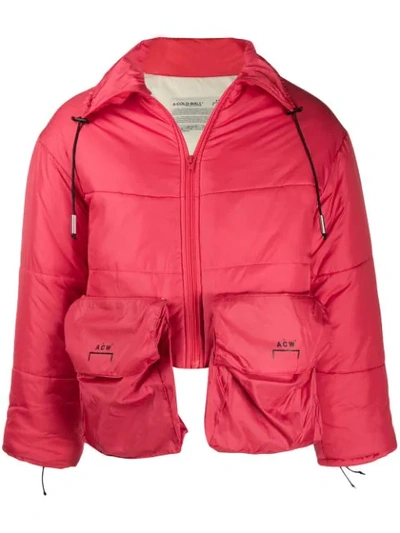 A-cold-wall* Oversized Pocket Puffer Coat In Red