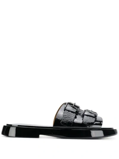 Marsèll Double Buckle Slides In Black