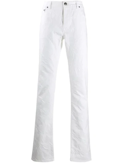 Etro Patterned Slim Fit Jeans In White