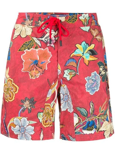 Etro Floral Swim Shorts - Red