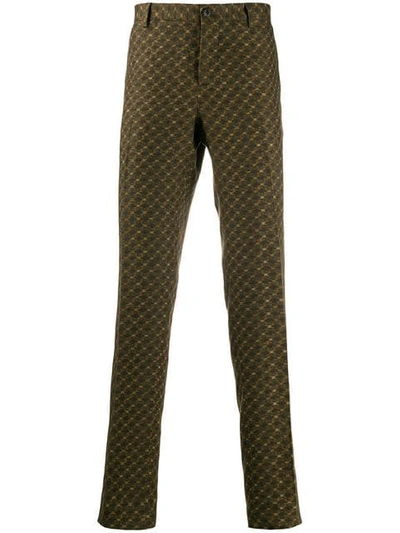 Etro Patterned Straight Leg Trousers - Green