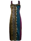 Andamane Snakeskin Printed Day Dress In Brown