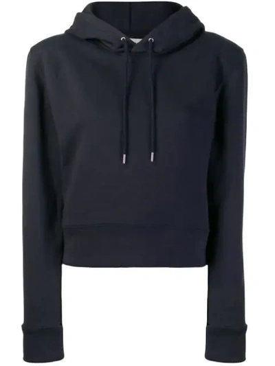 A_plan_application Structured Shoulder Hoodie In Blue