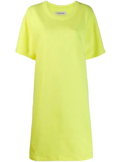 A_plan_application Boxy T-shirt Dress In Yellow