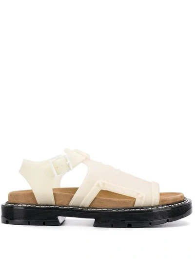 Kenzo Logo Open-toe Sandals In White