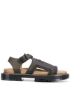 Kenzo Logo Open-toe Sandals In Black