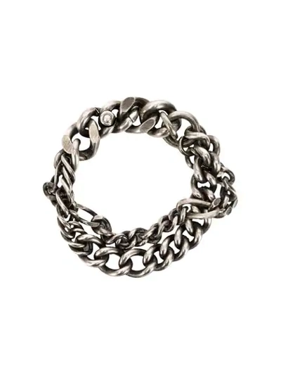 Werkstatt:münchen Two Chain Bracelet In Silver