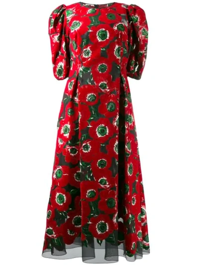 Dolce & Gabbana Anemone Print Dress In Red