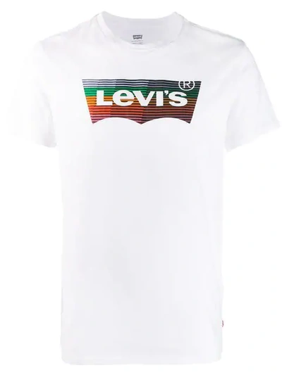 Levi's Logo Print Crew Neck T In White