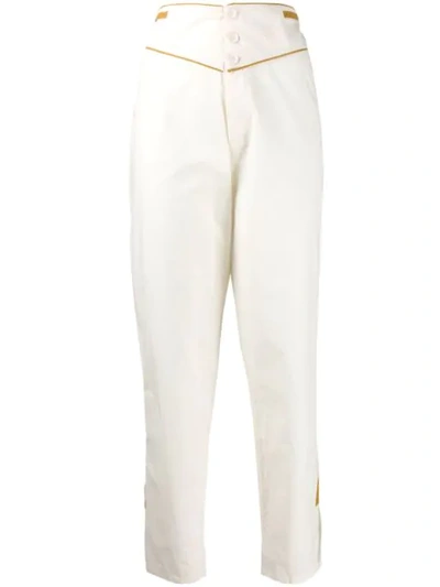 Mes Demoiselles High-waist Tailored Trousers In Neutrals