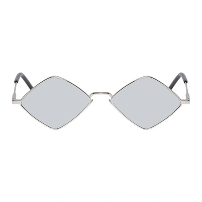 Saint Laurent Diamond Sunglasses In 040 Silver