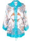 Gucci Printed Kimono Shirt In Blue