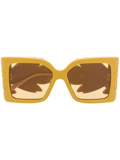 Gucci Square Frame Sunglasses In Yellow