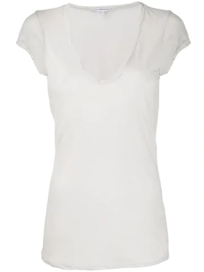 James Perse U Neck T-shirt In Neutrals