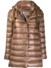 Herno Hooded Padded Coat In Brown