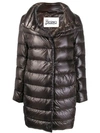 Herno Padded Zip-up Coat In Brown