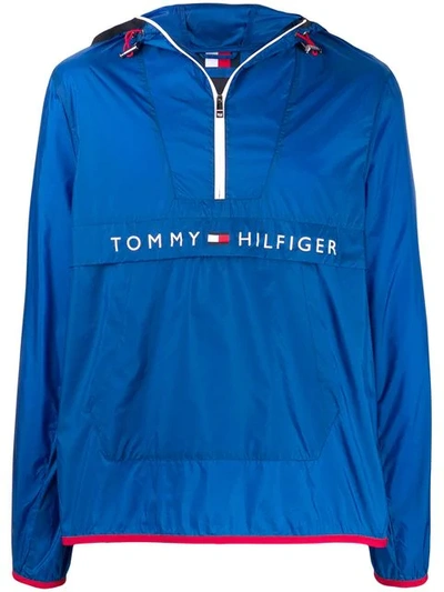 Tommy Hilfiger Logo Hooded Jacket - Blue