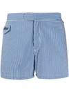 Mc2 Saint Barth Striped Swim Shorts In Blue
