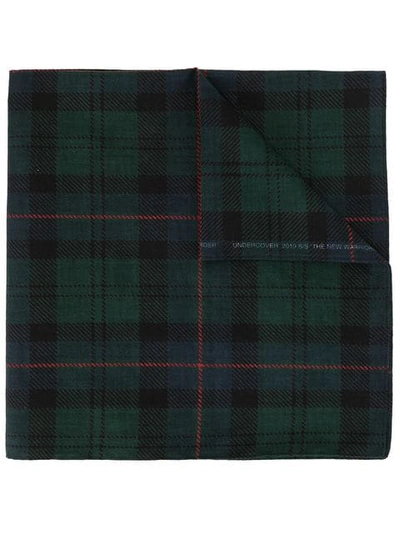 Undercover Plaid Print Scarf In Green