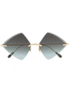 Kaleos Oversized Triangular Sunglasses In Gold