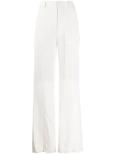 Chloé Front Slit Trousers In White