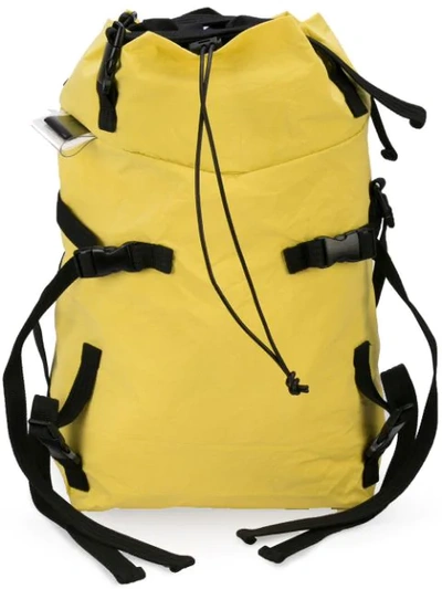 The Viridi-anne Large Drawstring Backpack In Yellow