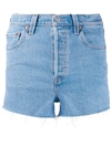 Levi's Super High Waist Shorts In Blue