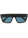 Tom Ford Alessio Rectangular Sunglasses In Brown
