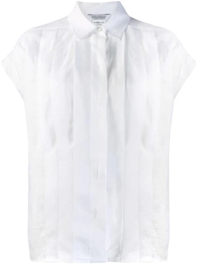 Max Mara Short Sleeved Pleated Shirt - White